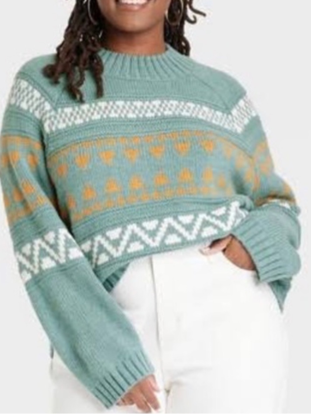 Universal Thread Alpine Hotel / Winter Fair Isle Pullover Knit Sweater M